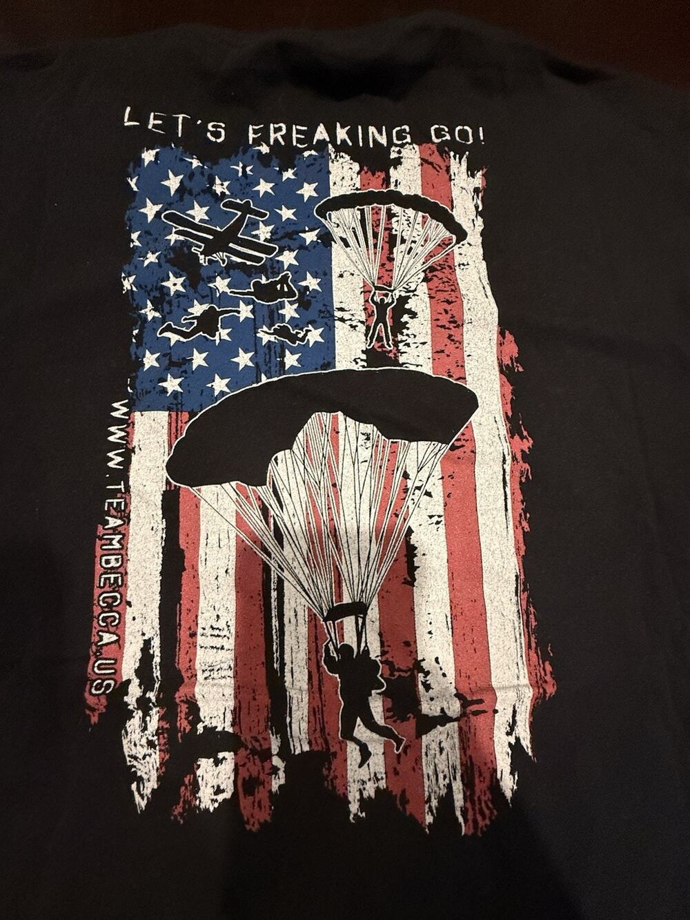 Howitzer Team Becca Paratrooper T Shirt Mens 2XL Black Patriotic USA